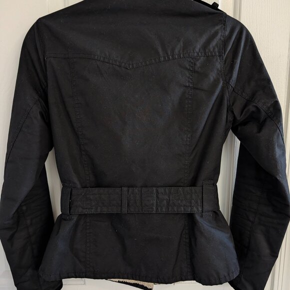 Barbour Matlock international wax cotton biker Jacket black Size 4 - Picture 2 of 8